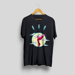 Hummingbird printed black t-shirt